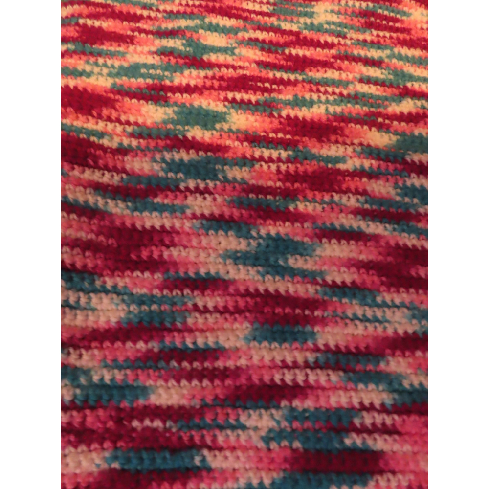 VTG Handmade KNIT Lap Quilt Throw 48" by 64" Multicolor